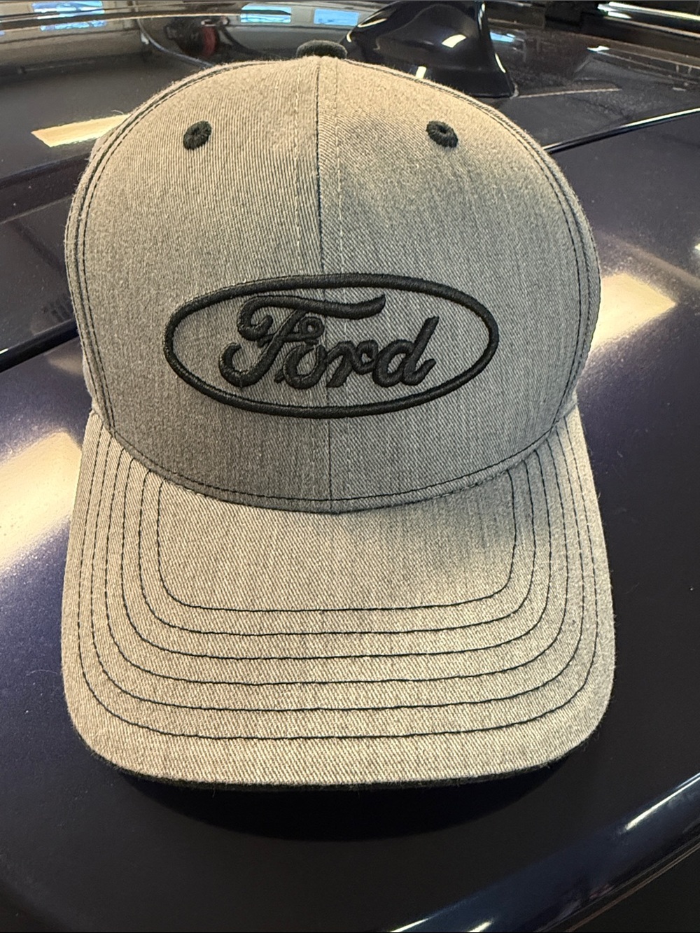Ford Gray Baseball Cap with Black Embroidered Logo